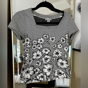 Anthropologie Maeve Floral Knit Blouse